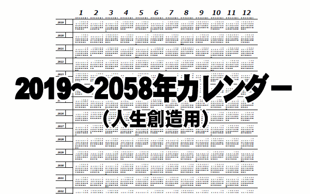 2019年版受験合格・進路創造・人生創造カレンダーイメージ画像